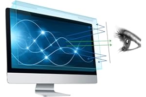 FiiMoo 23-24 Pollici Computer Universale Filtro Anti Luce Blu, Pellicola Filtrante Anti-UV per la Protezione degli Occhi per Monitor 23, 23,6, 23,8, 24 Pollici (22,04 x 14,17 inch/16:9/16:10)