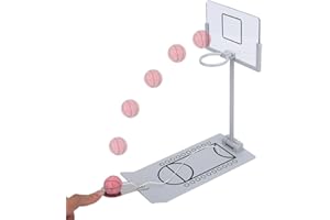 FILFEEL Mini Basketball Sets, Gefedert Tischbasketball Spiel Faltbare Tischplatte Dekompression Spielzeug Relax Pitch Desktop Schießspiele Lustiges Büro Haus