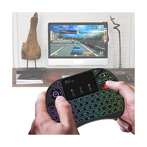 (Nueva versión) 2018 Rii X8 Mini Teclado inalámbrico, Teclado retroiluminado con Pantalla táctil 2.4GHz y Rueda de… - Image 5