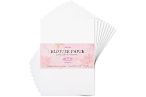 Aboofx 20 Sheets Blotting Paper for Flower Press, Large A4 Highly Absorbent and Reusable Blotter Paper for Flower Press Herbarium Paper Craft 8.26 x 11.8 inch Blotter Paper Sheets