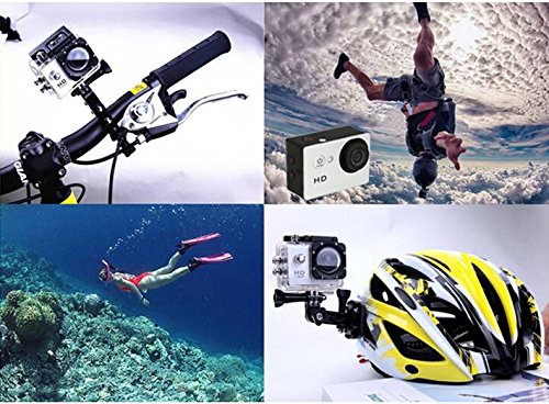 ONEU 1080P Action Sport Cam 2″ LCD 120° Objektiv Wasserdichte HD DV Kamera Helmkamera für Mountain Paintball Motorrad Skating Schwarz - 7