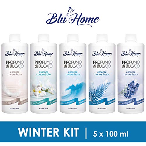 Blu Home Essenza Profuma Bucato, Profumo per Bucato, Essenza Bucato a Lunga Durata, Super Concentrato per Lavatrice (Winter Kit, 5 x 100 ml)