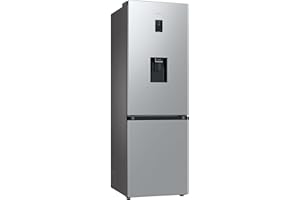 Samsung Kühl-Gefrier-Kombination, Kühlschrank mit Gefrierfach, 185 cm, 341 l Gesamtvolumen, 114 l Gefrierteil, AI Energy Mode, Wasserspender, Edelstahl-Look, RL34C652CSA/EG
