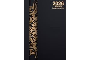 Agenda 2026 2 pagine per giorno: 12 mesi italiano da gennaio a dicembre | grande formato a4, con orario