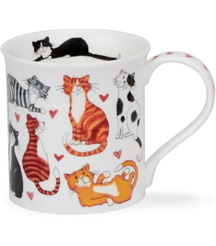 Dunoon Tasse Aus Knochenporzellan – Punkte-Design, 0,32 Liter, Lomond-Form, Spülmaschinenfest