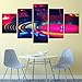 Produktbild lsweia Holzrahmen Leinwand Gemälde Wohnkultur Wandkunst 5 Stücke Dj Musikinstrument Plattenspieler Bilder Hd Drucke Dj Turn Table Poster Rahmen