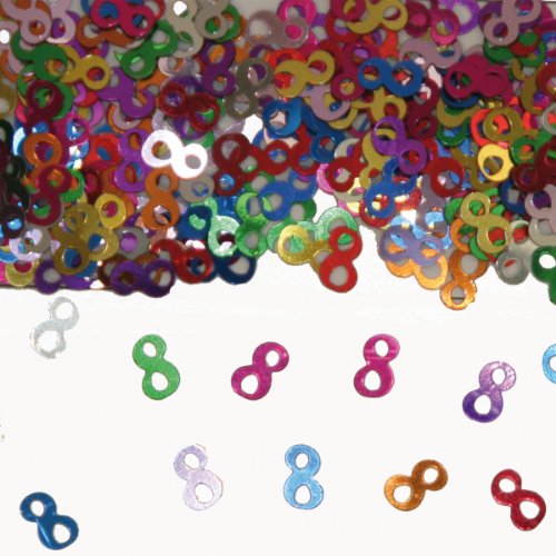 Bunt glitzerndes Konfetti mit Geburtstagszahl: 8 // Tüte mit 15g (ca. 1000 einzelne Konfetti's) // Deko Tischdeko Jubiläum Zahlenkonfetti Metallkonfetti Streukonfetti achter Geburtstag Birthday Kinder Kindergeburtstag
