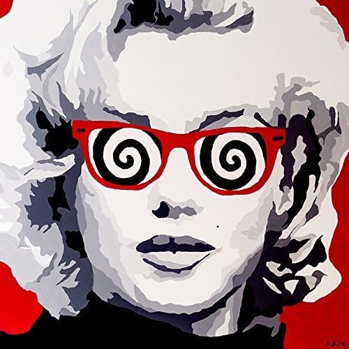 In Sync by PopArtQueen 24x24 Art Print Poster Wall Decor Pop Art Poster Marilyn Monroe Red Popart Swirls Chic Glam Sexy
