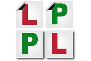 HOMXTERS 2 Magnetic L Plates & 2 P Plates - Pack of 4 DVLA Approved Size - Thicker Learner Plates Reusable,Scratch/Residue-Free, Water/Windproof, Tear-Resistant, Provisional New Driver Pass Plates for Car