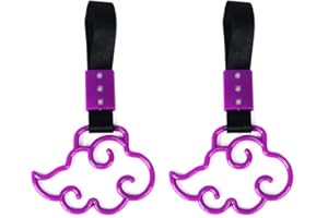 Wooauto Auto Handschlaufen Warnring Salto wolkenförmig Auto Heckstoßstangen Warnring Universal Bus Griff Handschlaufe Charm Tsurikawa Griff Auto Außen Innendekoration Griff Gurt,Violett
