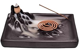 EEAASSTY Cerámica Cascada Quemador de Incienso invertido Porta-Incienso Yoga Zen Regalos para centros de Mesa
