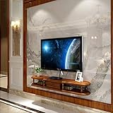 4. Elegante y versátil: este estante montado en la pared se puede usar con diferentes modelos de televisores montados en la pared, la consola de TV de pared funcional y decorativa, y se puede usar con sala de estar, estudio, dormitorio, pasillo, baño, sala multimedia, etc. El estilo se complementa entre sí.