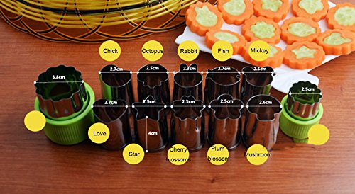 Makidar 12 Stück Edelstahl Gemüse, Obst, Gemüseschneider Mold Ausstechform Mold - 4