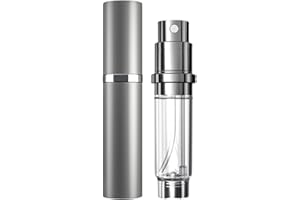 Travelofo Perfume Atomiser Spray Bottle, Mini Perfume Bottles,Travel Perfume Bottle Refillable Spray, 5ml Leaking Proof Perfume Dispenser Atomisers for Travel, Luxury Gift for Men Women (Grey)