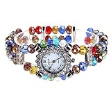 Easy Provider® Strass Kristall Glas Armbanduhr Perlenarmband Quarzuhr TOP
