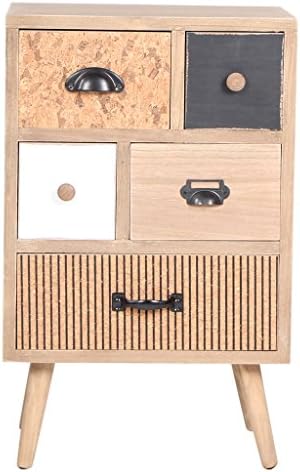 Viva Home Storage Cabinet Made Of Paulownia Wood Handmade With 3 Layers And 5 Drawers, 40 x 30 x 64.5 cm