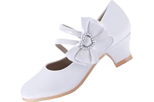 EIGHT KM Princess Mary Jane Dress Up Shoes - Girls' Party Pumps for Flower Girl Wedding With Sparkly Design