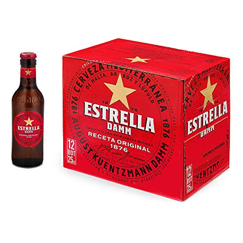 Estrella Damm, Cerveza Mediterránea - Paquete de 12 botellas x 250 ml, Total: 3000 ml
