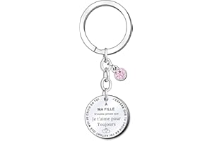 GUOYU Cadeau de A Ma Fille Porte-clés Fille A ma fille N'oublie jamais que je t'aime Cadeaux de famille pour d'anniversaire, Noël,remise des diplômes