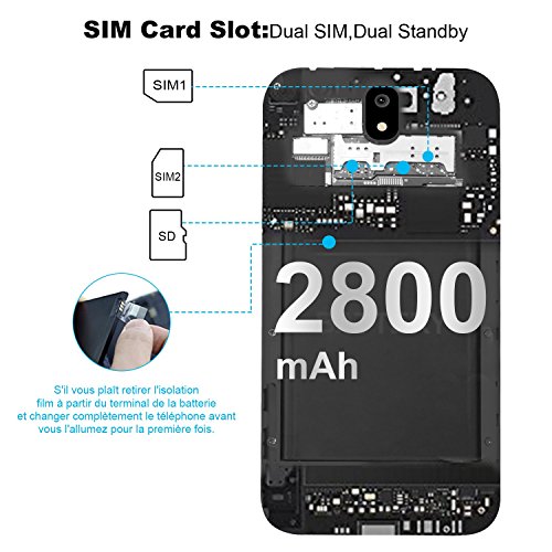V J5 4G Smartphone Pas Cher 9Pcs 8Go ROM Ecran 5 5 Pouces 5MP Appareil Photo Android 7 0 2800mAh Batterie Double SIM Mobile Portable D  bloqu     Blanc 