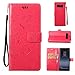 Produktbild Hülle für Samsung Galaxy Note 8,Samsung Galaxy Note 8 Lederhülle,PU Leder Tasche für Samsung Galaxy Note 8,Leweiany Elegant Luxus Extra Dünn Tasche Rose Rot Premium Schmetterling Blumen Muster Leder Brieftasche Flip Wallet Ständer Cover in Book Style Tasche Case Handyhülle Schutzhülle mit Kartenfach Aufstellfunktion Magnetverschluss für Samsung Galaxy Note 8 Schutzhülle Handytasche
