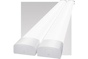 Modlicht Neon LED 120CM, 36W 3960lm Blanc Froid 5000K Tube LED CONNEXION EN SÉRIE SIMPLE, Reglette LED IP65 Imperméable Luminaire Plafonnier pour Atelier, Sous Sol, Bureau, Hobby, Grange(2 packs)