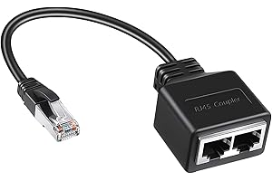 PLIMBIN Adaptateur Répartiteur RJ45, RJ45 Ethernet Splitter 1 à 2 RJ45 Coupleur LAN Ethernet Répartiteur Compatible avec Cat5, Cat5e, Cat6, Cat7