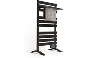 CREATE / WARM Towel 500W / Elektrischer Badheizkörper Schwarz mit Standfüßen und Regal / 103x55x5cm / Thermostat, geringer Verbrauch