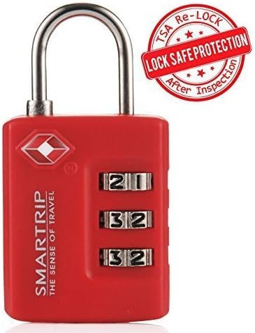 Smartrip TSA Lock 3 Dial Combination Luggage and Travel Padlock in Assorted Colors by Smartrip