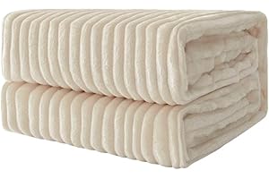 MIULEE Kuscheldecke Fleecedecke Flanell Decke Einfarbig Wohndecken Couchdecke Flauschig Überwurf Mikrofaser Tagesdecke Sofadecke Blanket Für Bett Sofa Schlafzimmer Büro 60x80Inch 150x200cm Beige