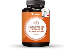 VITAVEA BIEN-ETRE Multivitamines et Minéraux | 25 nutriments dont Vitamine A B C D E, Zinc et Fer | 180 comprimés | Immunité, Fatigue, Cheveux, Peau | Multivitamines Homme et Femme | Fabriqué en France | Vitavea