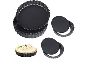 DECARETA 6 Pezzi Stampo per Crostata 11cm Teglia Furba Tglia per Crostata Stampo Furbo per Crostata Formine per Crostatine Stampo per Crostata con Fondo Removibile Forma per Crostata