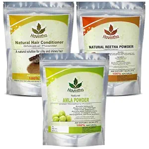 Havintha Amla, Reetha, Shikakai Powder Combo Pack of 3 for Healthy Hair ( Each 100 gm )