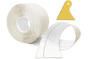 TAOYIO Plinthe Souple Autoadhésive,12M PVC Plinthe Adhesive50x20mm, Plinthe Cuisine Corniere PVC Autocollante pour Cuisine et salle de bain 5x2 Beige