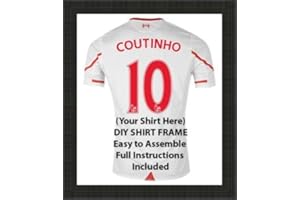 Kwik Picture Framing Ltd Frame for Football Rugby and Cricket shirt Football Shirt DIY Frame | Black Frame | 80cm x 60cm