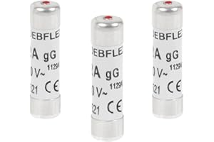 Debflex 715316 - Confezione da 3 fusibili con spia 8,5 x 31,5 16 A 380 V, 16 ampere