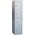 Steel Single Locker With 4 Doors With lock 185 x 40 x 45 cms Grey
