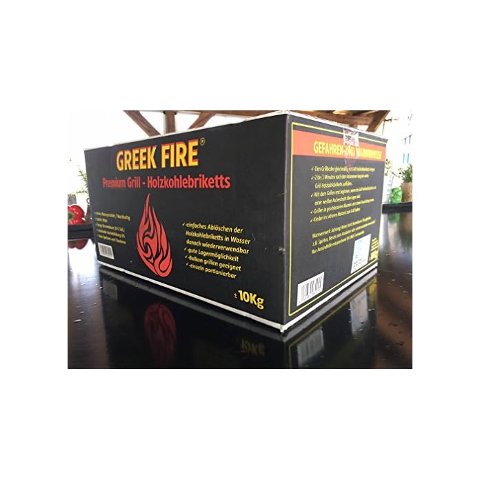 10 Kg Greek Fire Profi Holzkohlebriketts