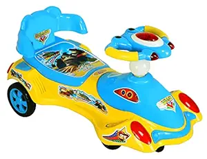 Odelee Racer Kids Swing car, Ride on car , Magic car with Lights and Music for Children 1 to 5 Years (Yellow)