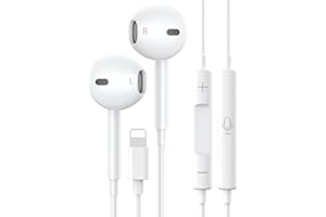 EOUOKU iPhone Headphones wired, [MFi Certified] In-Ear HiFi Stereo Sound Earphones Earbuds with Volume Control and Mic Noise Isolating Cancellation Compatible with iPhone 14 Pro/13/12/11/SE/XR/XS/X/8/7-1PCS