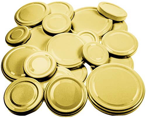 21 Ersatzdeckel gold, Deckel Schraubdeckel Twist-Off-Verschluss für Marmeladengläser Einmachgläser Sturzgläser
