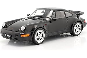 COCHESDEMETAL 1988 Porsche 911 (964) Turbo Coupe "Bad Boys" Negro 1:18 Welly 18026
