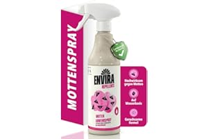 ‎ENVIRA Envira Mottenspray 500 ml - Hochwirksame Abwehr gegen Lebensmittelmotten & Kleidermotten - Mottenschutz - Anti Motten Spray für Kleiderschrank, Küche & Wohnung - Dezenter Zitrusduft, geruchsarm