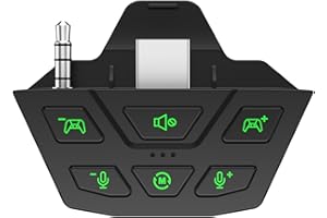 CHARM FOCUS Stereo Headset Adapter for Xbox, Audio Mic Headphone Converter Supporting Game Sound & Voice Chat, X-Box Controller Headset Adapter for Xbox One/Series X