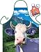 Produktbild Lila Kuh Motiv Kochschürze Alpen Alm bunte Kuh Schürze : Lila Kuh -- Themenschürze mit Minischürze für Flaschen