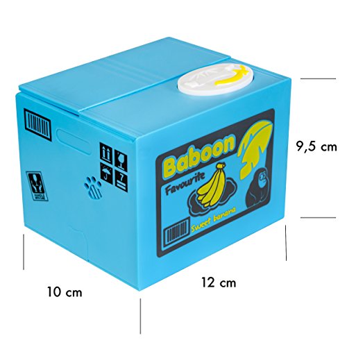 VENKON – Affenspardose: Elektronische Spardose „Spar Affe in der Box“ moderne Sparbüchse – 12 x 10 x 9 cm - 3