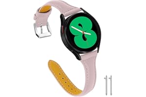 Aliwisdom Correa de Reloj Cuero 18mm 20mm 22mm para Reloj inteligente o Reloj regular, Universal de pulsera de Repuesto de Piel auténtica Smartwatch de liberación rápida para Mujer (22 mm, Rosa)