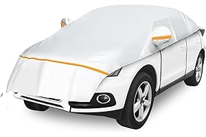 Half Garage for Car Ninonly Half Garage for Car SUV Waterproof for Car SUV Outdoor Half Garage Car Winter with Hooks and Straps Suitable for Cars Silver (SUVs Up to 2.35 x 5.35 m)