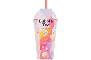 BEAMS INTERNATIONAL Bubble Tea Kit - Popping Boba Pearls, Passion Fruit Syrup, Earl Grey Bag - On the Go, Portable Travel Cup & Straw Included -At Home Bubble Tea Making Gift Set, Christmas, Stocking & Secret Santa Gifts
