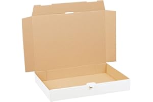 SMILEY PACK Maxibriefkartons 350 x 250 x 50 mm WEIß Maxibrief Karton Faltschachtel stabil Versandkarton für Post DHL Versand DIN A4+ B4 Warensendung Büchersendung Versandschachtel mit Steckverschluss (25)